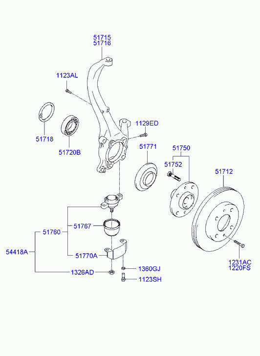 KIA 51718-38010 - Kit cuscinetto ruota autozon.pro