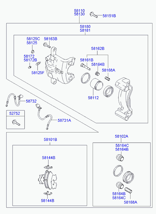 KIA 58101-2EA21 - Kit pastiglie freno, Freno a disco autozon.pro