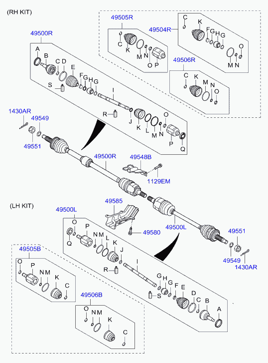 Hyundai 495422L101 - Cuffia, Semiasse autozon.pro