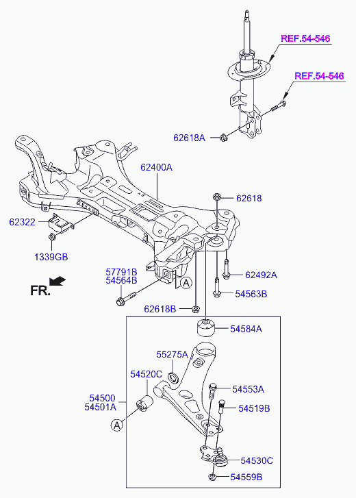 Hyundai 54500-2S000 - Braccio oscillante, Sospensione ruota autozon.pro