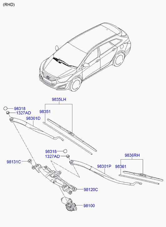 KIA 98350-3Z000 - Spazzola tergi autozon.pro