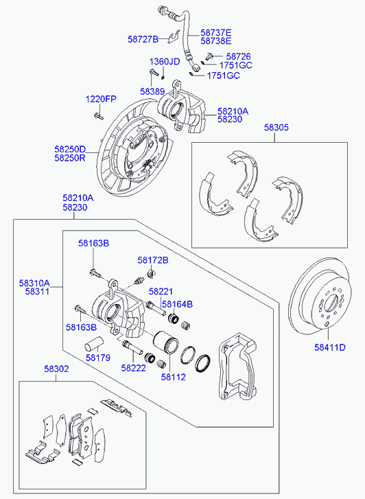 Hyundai 582102B700 - Pinza freno autozon.pro