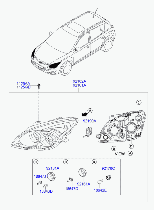 KIA 921403K000 - Calotta, Faro principale autozon.pro