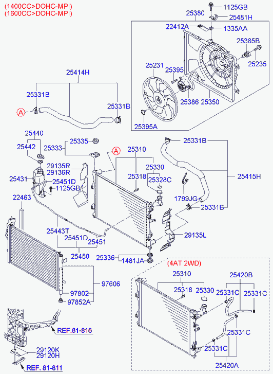 KIA 253301H100 - Tappo, serbatoio refrigerante autozon.pro