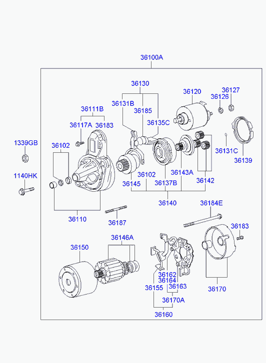 Hyundai 1339610007B - Dado, Collettore gas scarico autozon.pro