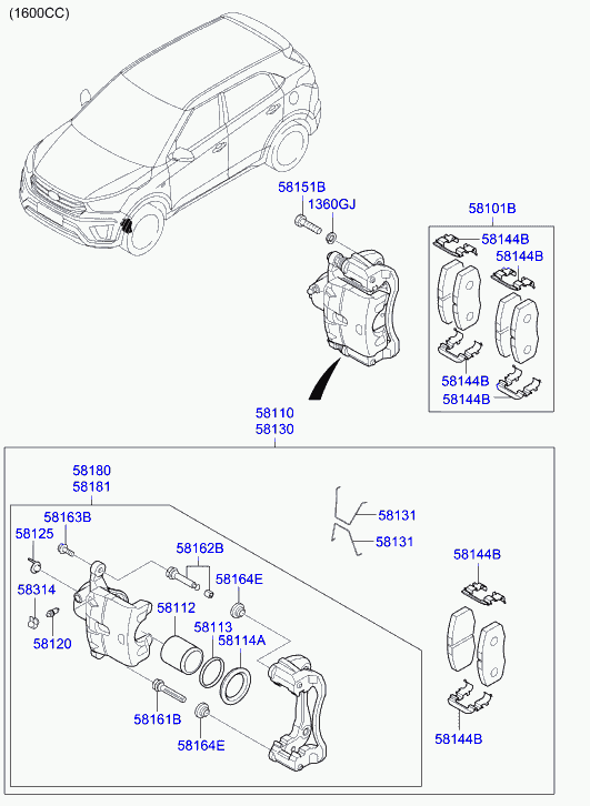 KIA 58113-1H000 - Kit riparazione, Pinza freno autozon.pro