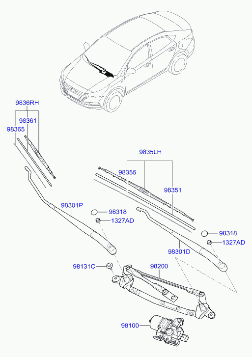 KIA 98350H5000 - Spazzola tergi autozon.pro