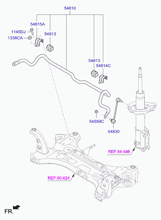 Hyundai 54830M0000 - Asta / Puntone, Stabilizzatore autozon.pro