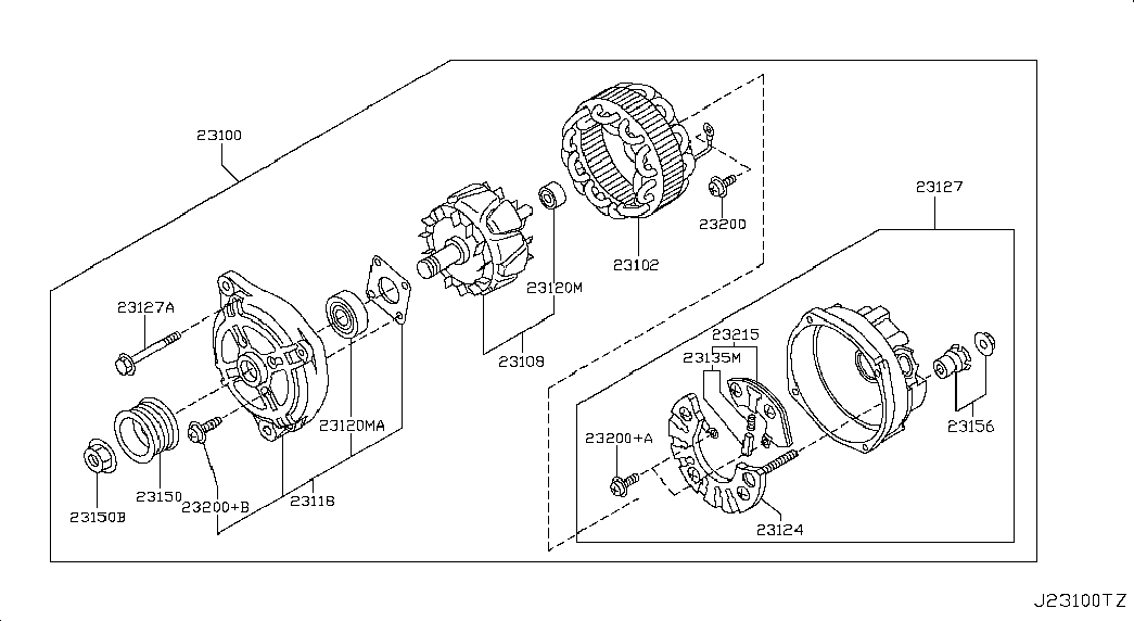 NISSAN 2312022J2A - Cuscinetto lato comando, Alternatore autozon.pro