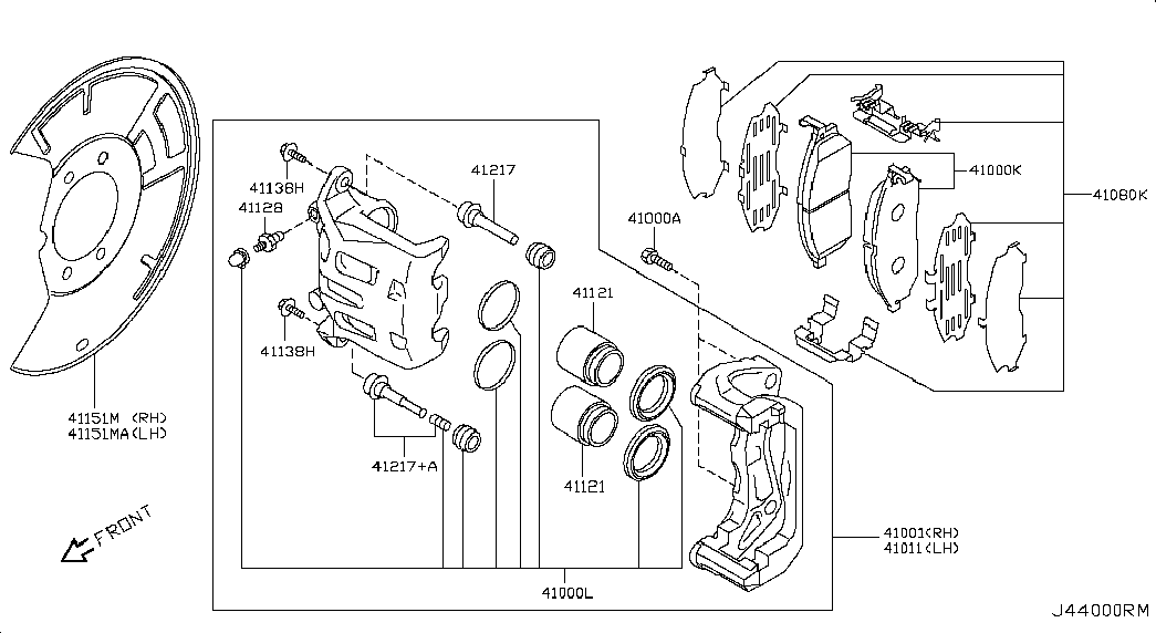 NISSAN D10601MF0A - Kit pastiglie freno, Freno a disco autozon.pro