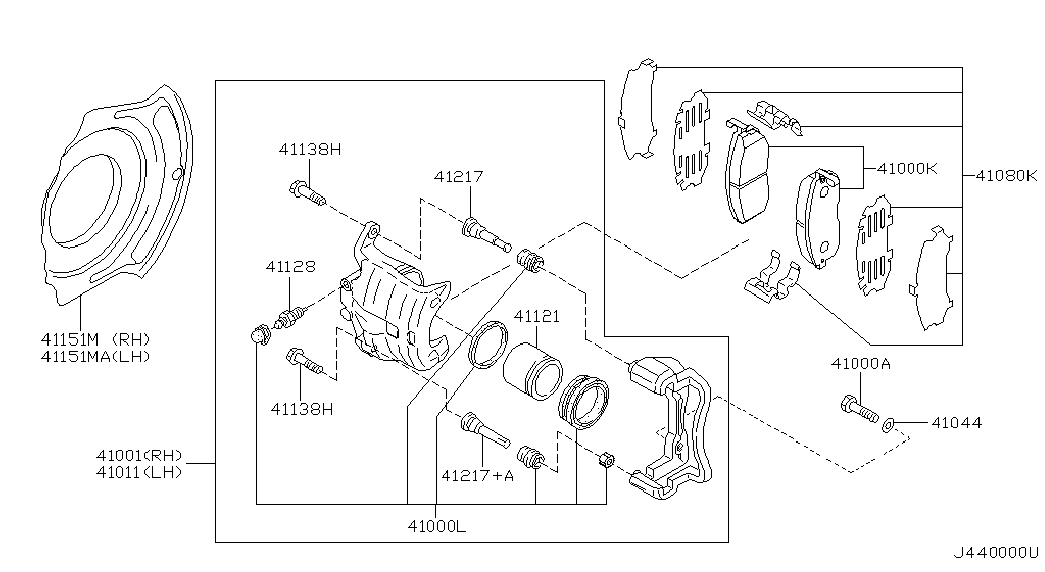 NISSAN 410602Y091 - Kit pastiglie freno, Freno a disco autozon.pro