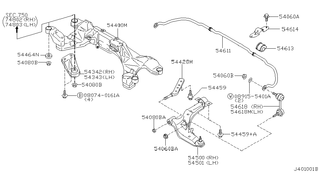 Infiniti 54501-2Y411 - Braccio oscillante, Sospensione ruota autozon.pro