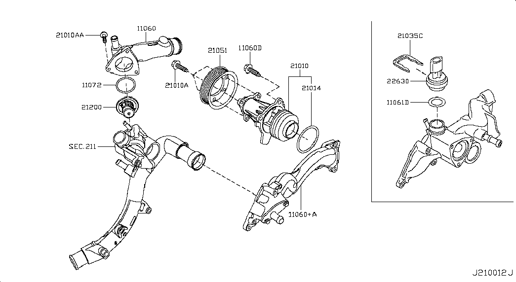 NISSAN 21306-00QAH - Guarnizione, Termostato autozon.pro