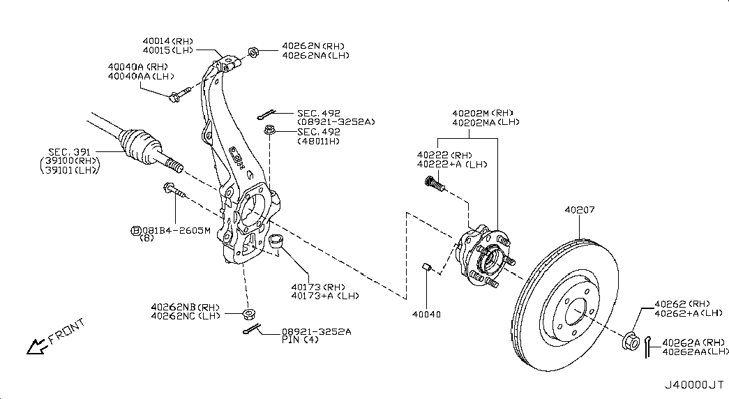 NISSAN 40202EJ70B - Mozzo ruota autozon.pro