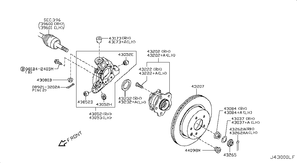 NISSAN 40262-1CA0A - Kit cuscinetto ruota autozon.pro