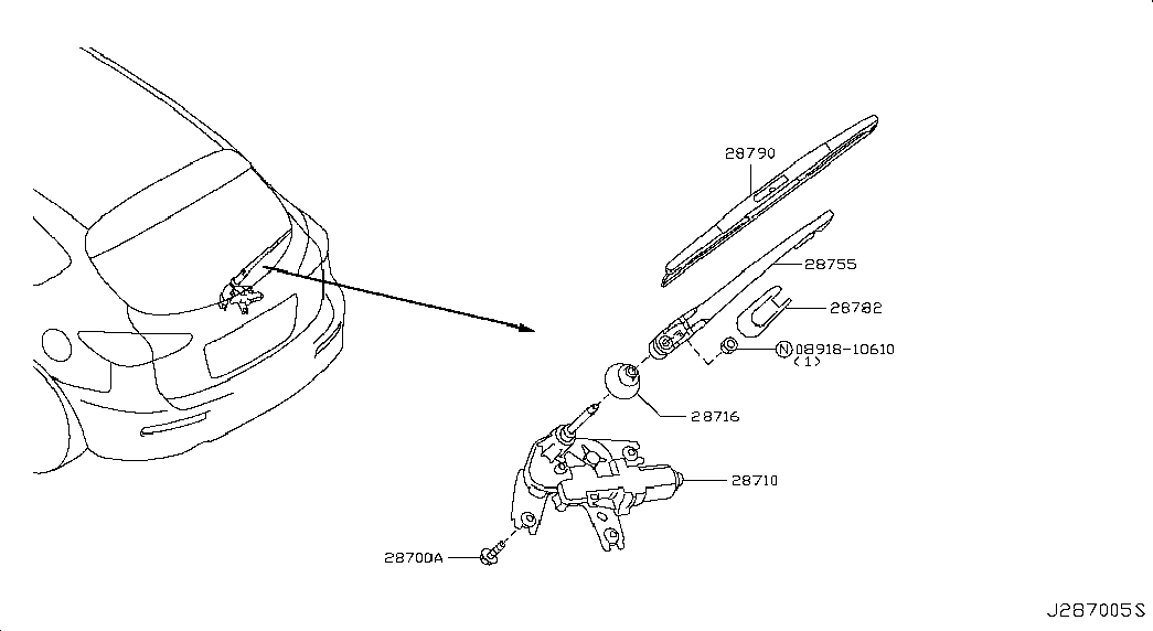 NISSAN 287901BA0A - Spazzola tergi autozon.pro