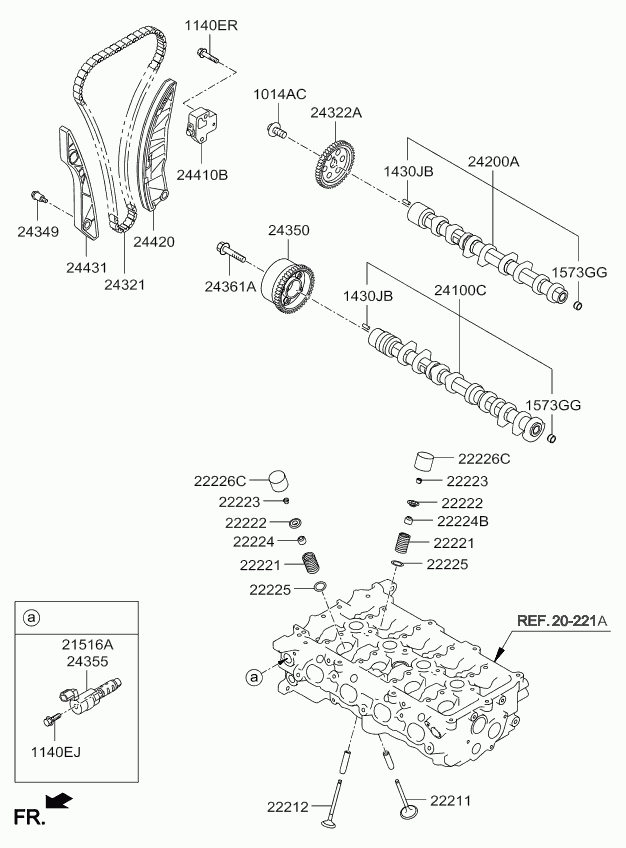 Hyundai 24321-2B100 - Kit catena distribuzione autozon.pro