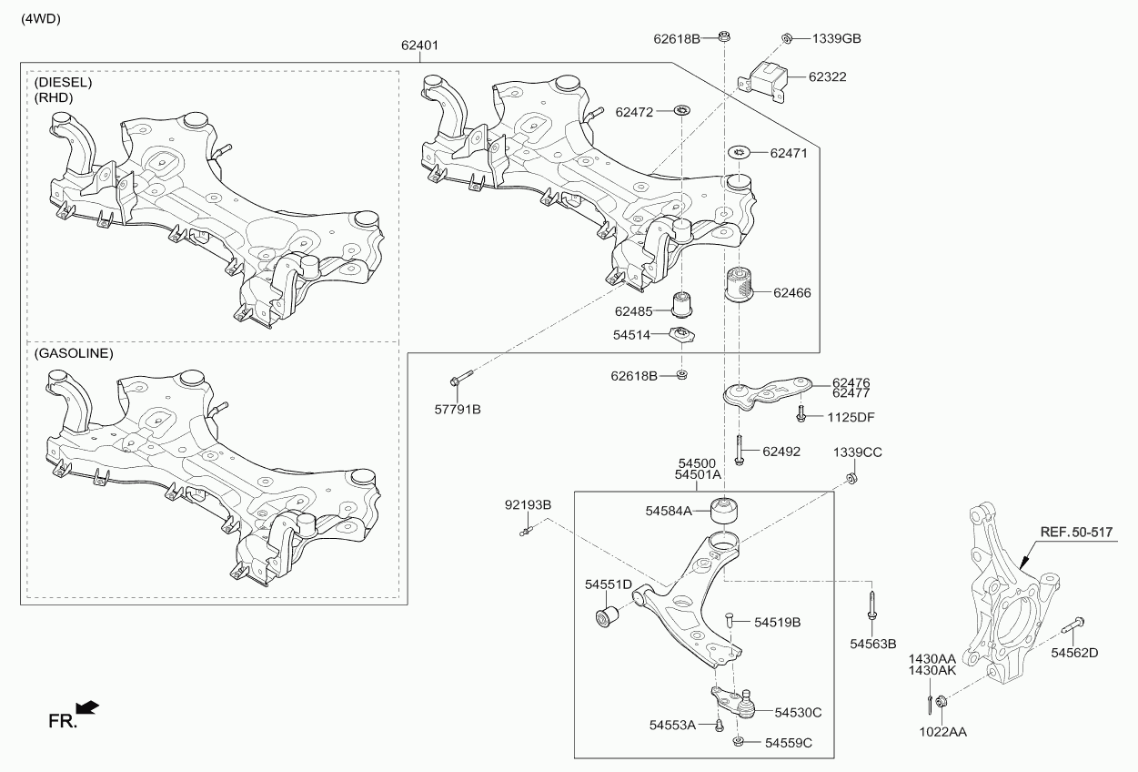 KIA 54501-C5000 - Braccio oscillante, Sospensione ruota autozon.pro