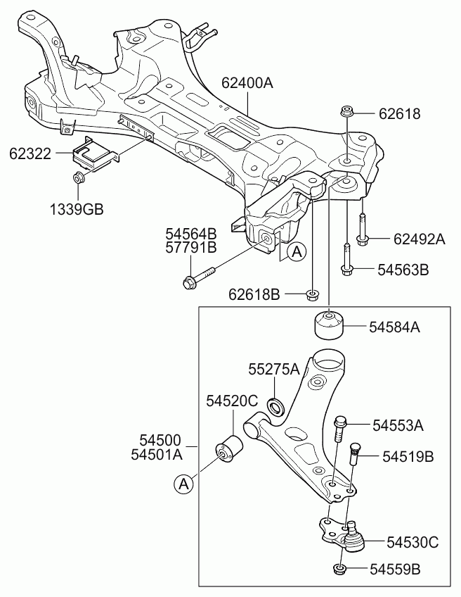 KIA 54500-2Y002 - Braccio oscillante, Sospensione ruota autozon.pro