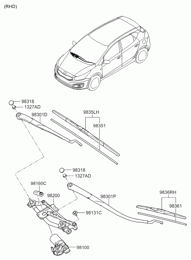 Hyundai 98350-A2000 - Spazzola tergi autozon.pro