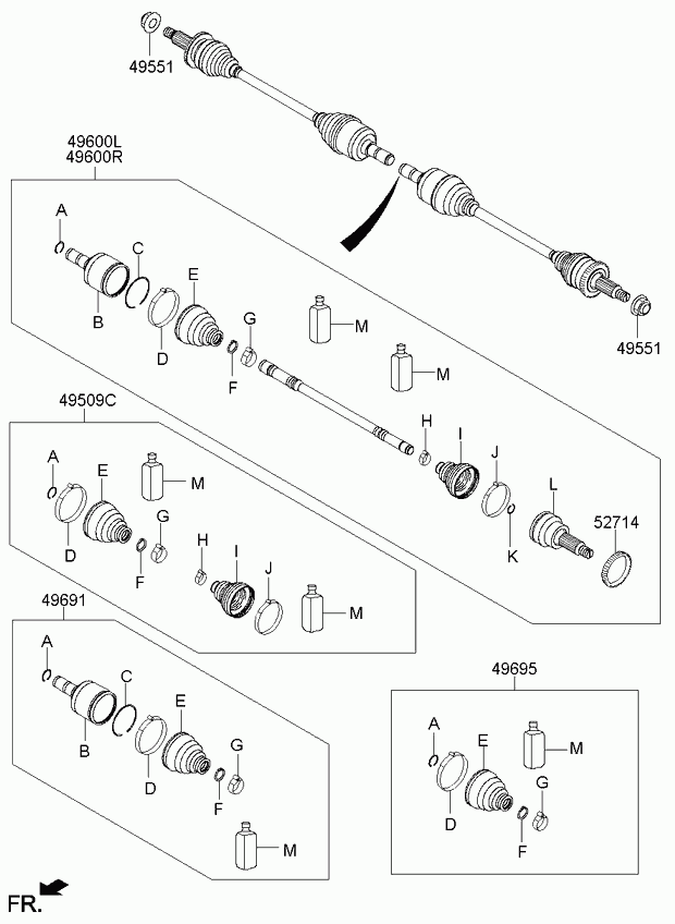 Hyundai 49681-2W050 - Cuffia, Semiasse autozon.pro