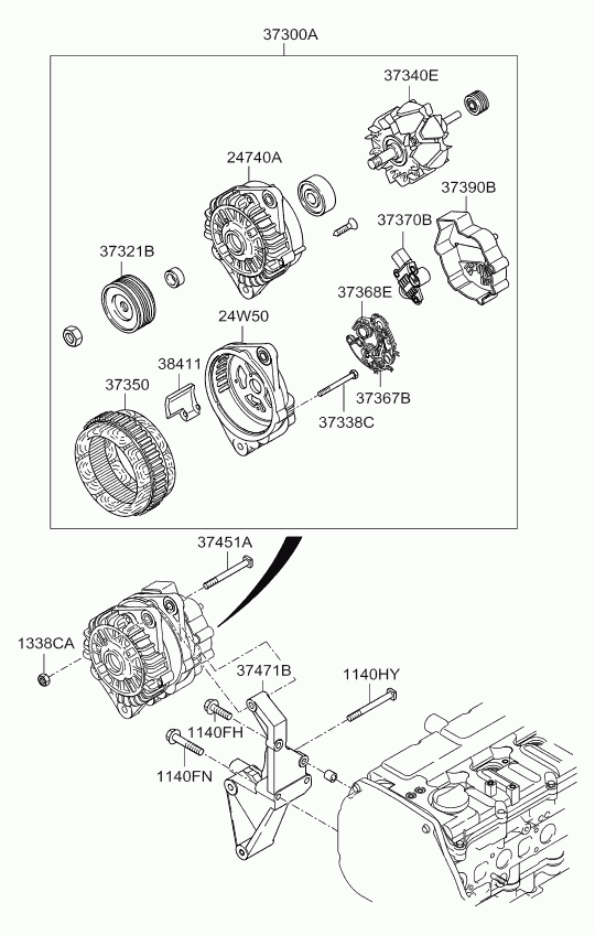 KIA 373004A300 - Alternatore autozon.pro