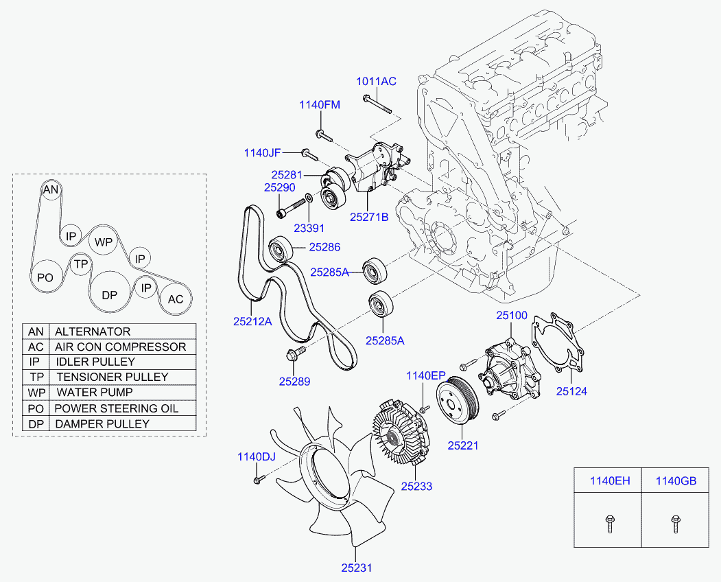 Hyundai 25100-4A200 - Pompa acqua autozon.pro