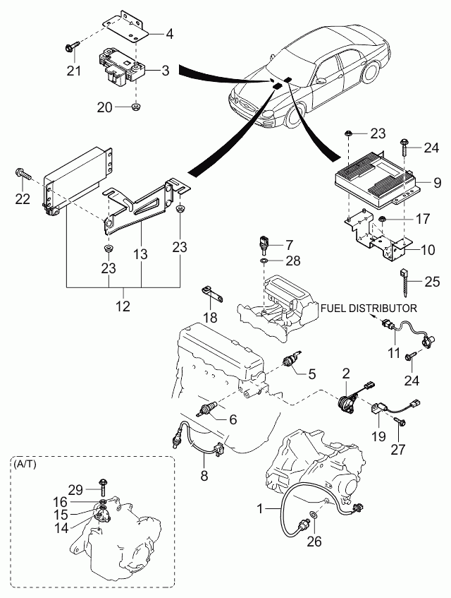 KIA 0K30A17640 - Interruttore, Luce di retromarcia autozon.pro