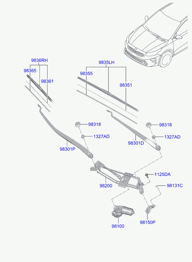 Hyundai 98350-J7000 - Blade assy - wiper, driver autozon.pro