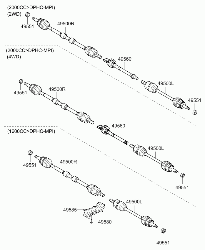 Hyundai 495012Y660 - Albero motore / Semiasse autozon.pro