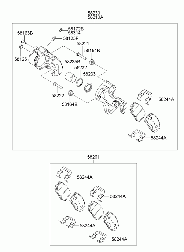 KIA 58302-2G-A00 - Kit pastiglie freno, Freno a disco autozon.pro