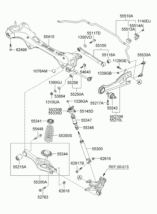 Hyundai 55530-2G000 - Asta / Puntone, Stabilizzatore autozon.pro