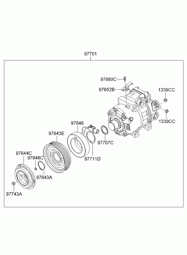 Hyundai 977013K520 - Compressore, Climatizzatore autozon.pro