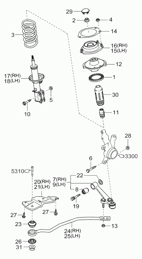 KIA 54500-FD-000 - Braccio oscillante, Sospensione ruota autozon.pro