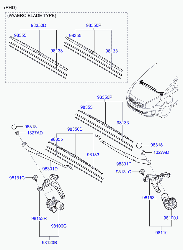 KIA 98350A4000 - Spazzola tergi autozon.pro