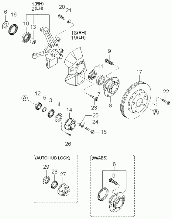 KIA 0K01A 33075 - Kit cuscinetto ruota autozon.pro