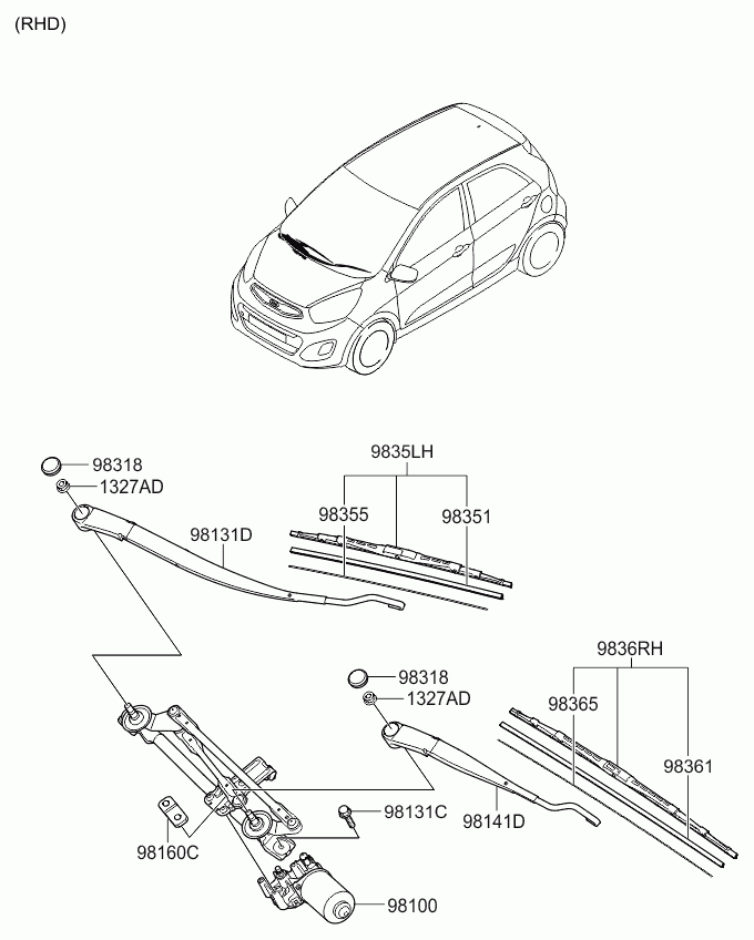 KIA 983501Y000 - Spazzola tergi autozon.pro