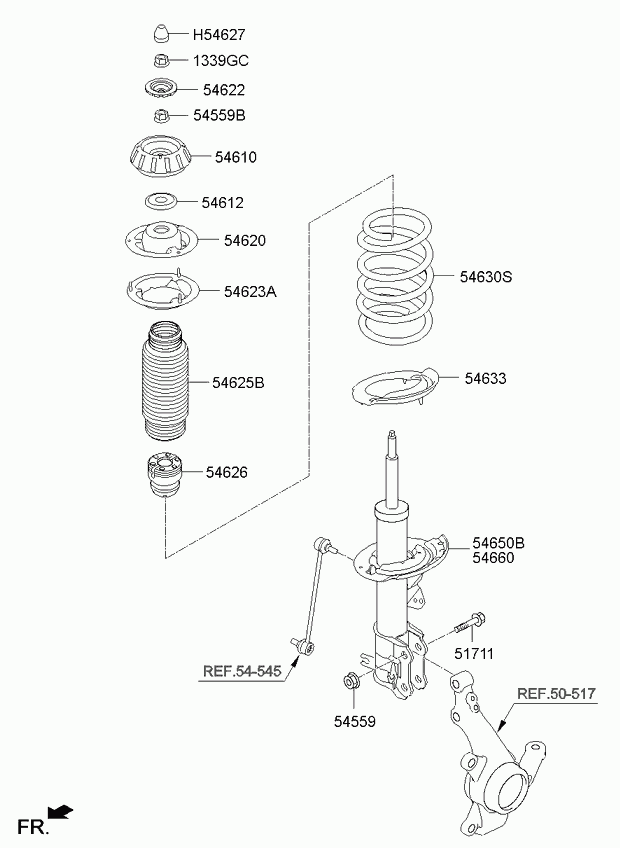 Hyundai 546111Y000 - Supporto ammortizzatore a molla autozon.pro