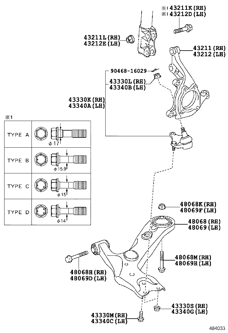 TOYOTA 48068-42060 - Braccio oscillante, Sospensione ruota autozon.pro