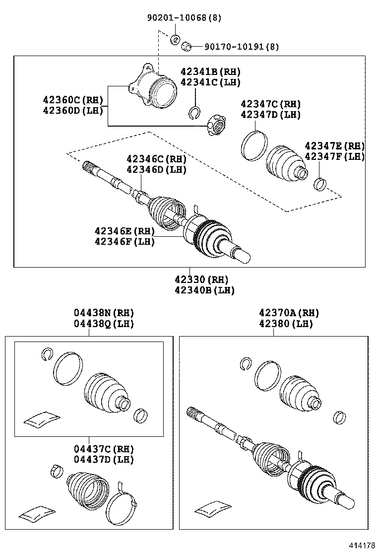 TOYOTA 0443912011 - Cuffia, Semiasse autozon.pro