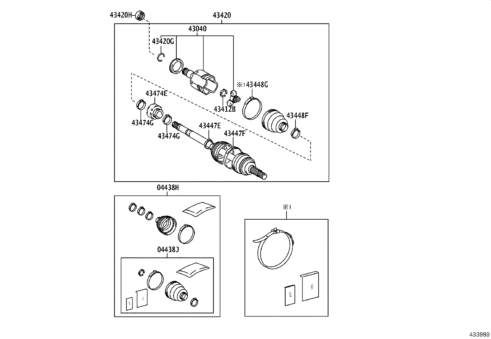 TOYOTA 43420-33340 - Kit giunti, Semiasse autozon.pro