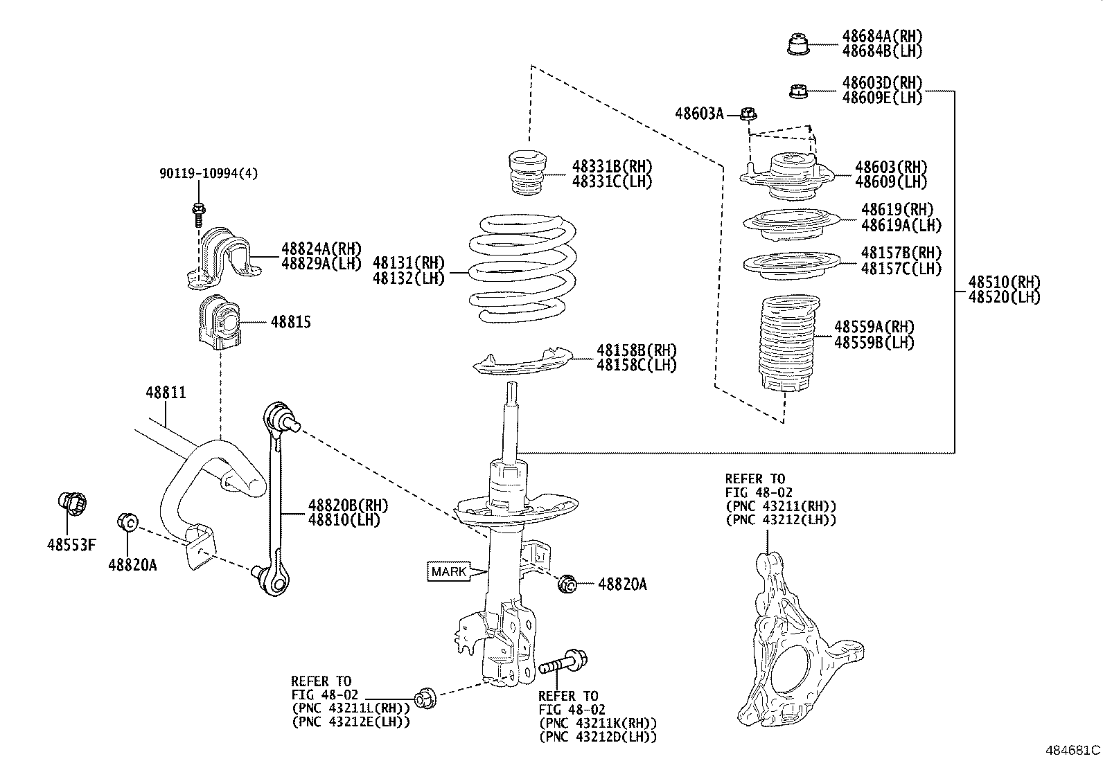 TOYOTA 48820-33100 - Asta / Puntone, Stabilizzatore autozon.pro