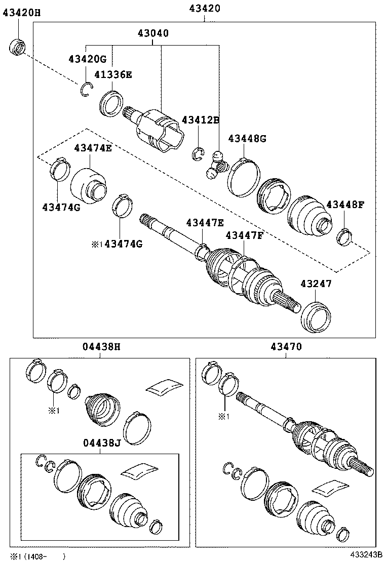 TOYOTA 43470-80318 - Kit giunti, Semiasse autozon.pro