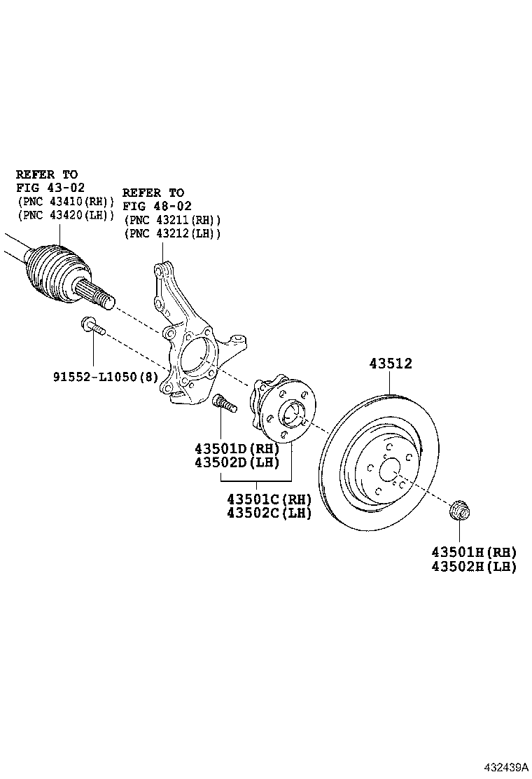 TOYOTA 43550-47010 - Kit cuscinetto ruota autozon.pro