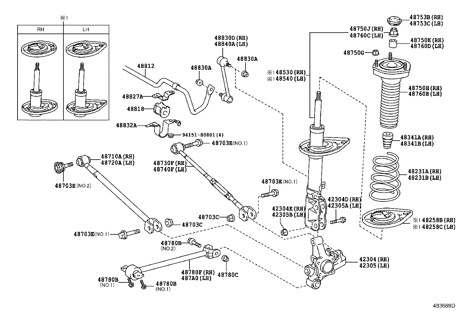 TOYOTA 4230433060 - Asta / Puntone, Sospensione ruote autozon.pro