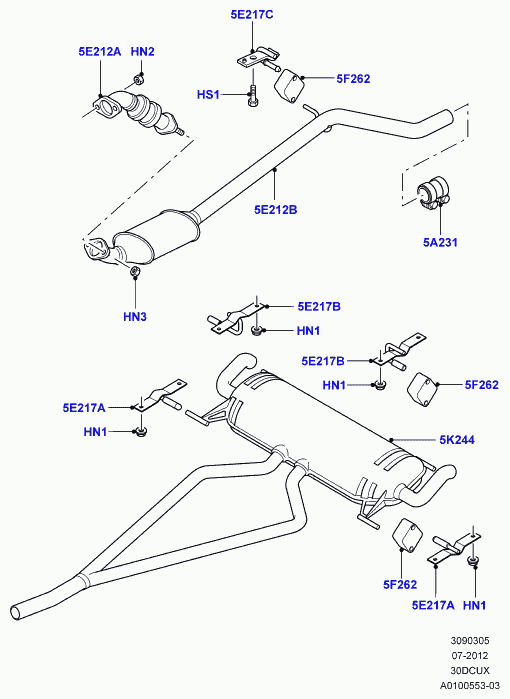 Land Rover WYH000030 - Dado, Collettore gas scarico autozon.pro