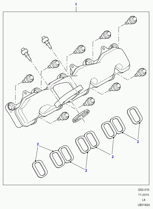 Land Rover LR018370 - Guarnizione, Collettore aspirazione autozon.pro