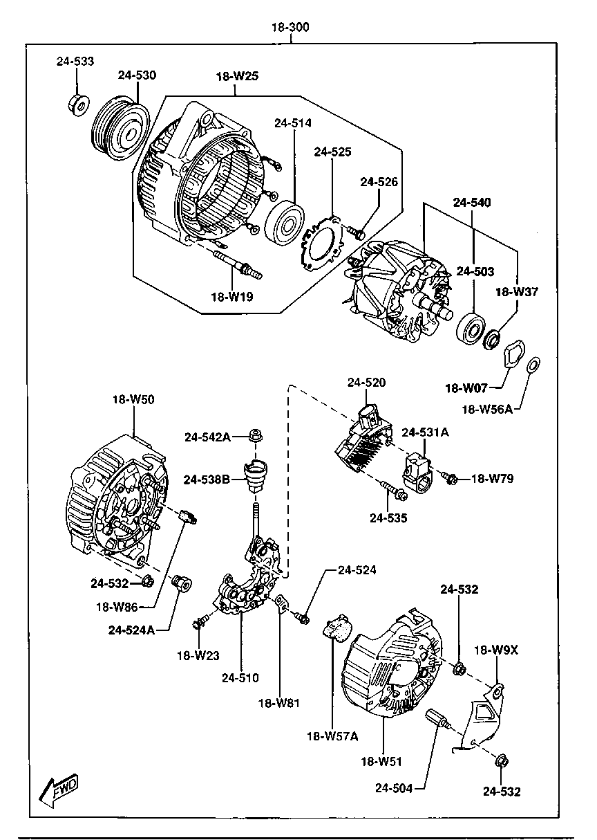 MAZDA KL47-18-W75 - Spazzola in carbone, Alternatore autozon.pro