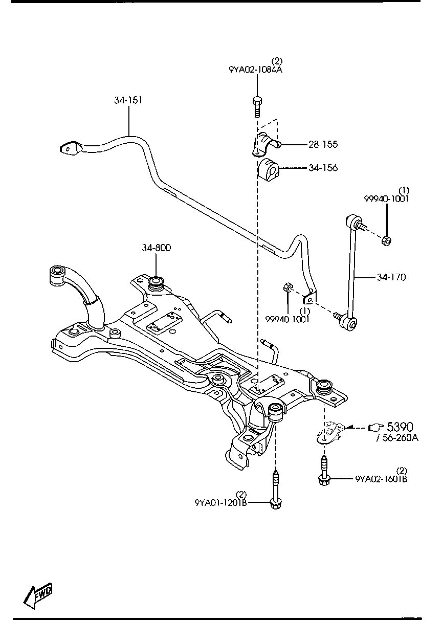 MAZDA B37F-34-170A - Asta / Puntone, Stabilizzatore autozon.pro