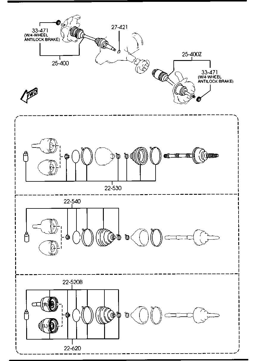 MAZDA PP01-22-540 - Cuffia, Semiasse autozon.pro